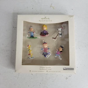 Hallmark Keepsake Winter Sports Peanuts Gang 6 Miniature Ornaments 2007 - Picture 1 of 4
