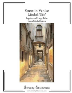 Street in Venice Cross Stitch Pattern - Mitchell Wolf: Regular and Large Print C - Picture 1 of 1
