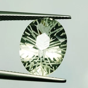 8.94 Ct Natural Green Amethyst High Luster Oval Football Cut- 8419 - Picture 1 of 2