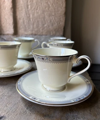 Set of 5 tea pairs Royal Doulton Romance Collection Melissa Tea Cups & Saucers - Image 1 of 4
