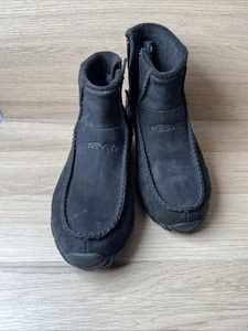 TEVA WOMEN'S Size 4.5 MOCCASIN ANKLE BOOTS NUBUCK Suede BLACK WATERPROOF - Picture 1 of 14