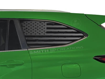 Fits 2020-2025 Toyota Highlander Tattered American Flag Vinyl Window Decal Foto 1 de 3