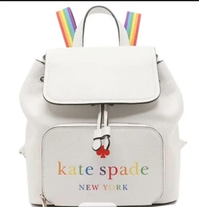 Kate Spade New York Pride Rainbow Darcy Flap White Leather Backpack [GEBRAUCHT] - Bild 1 von 11
