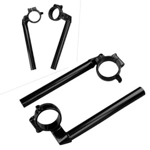 Clip On Handle Bars Black Fit Honda CBR600RR 2007-2012 Aluminium Alloy Pair - Picture 1 of 5
