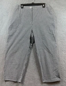 Sag Harbor Pants Women’s Large Wide Leg Pull-On Elastic Waist Black White - Picture 1 of 8