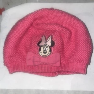 Disney Store Minnie Mouse Knit Beanie Toddler Hat w/ Bow 12-18M + Mittens! - Picture 1 of 7