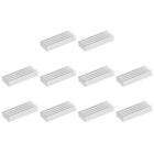 30x11x5mm Silver Tone Thermal Sticky Aluminum Heatsink with Parallel Notch 10Pcs
