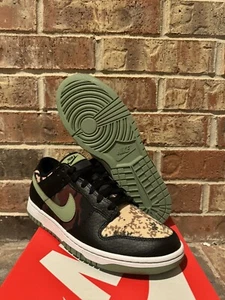 Neu 10 Nike Dunk Low SE Crazy Camo schwarz ölgrün hellbraun braun DH0957-001 Herren - Bild 1 von 11