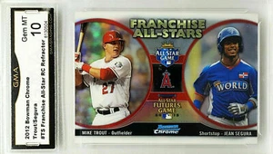 GRADED 10! 🔥 MIKE TROUT ROOKIE REFRACTOR 2012 BOWMAN CHROME #FAS-TS ANGELS MVP - Picture 1 of 3