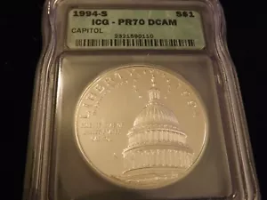 1994-S $1 Capitol ICG PR 70 DCAM - Picture 1 of 2