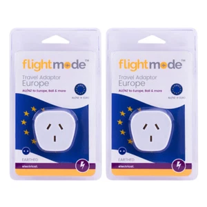 2x Flightmode Outbound Europe Type C 10A Adapter EU/Bali 2-Pin Style Plug - Picture 1 of 5