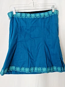 Vtg J Crew Girls Strapless Top Side Zip Embroidered Trim Teal Size 14 #14775 - Picture 1 of 3