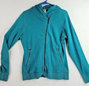 REI Green Long Sleeve Full Zip Cotton Blend Hiking Hoodie Womens Medium - Picture 1 of 7