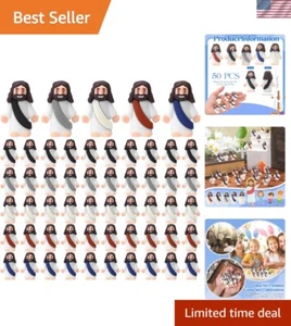 Durable Rubber Jesus Figurines - 50 Count Easter Party & Sunday School Gifts - Picture 1 of 8