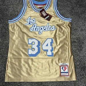 Mitchell & Ness Lakers Shaquille O'Neal 1996-97 Gold Edition Jersey mens sz L - Picture 1 of 10