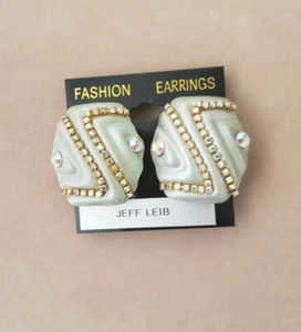 Vintage Jeff Leib aurora borealis clip on earrings - Picture 1 of 6