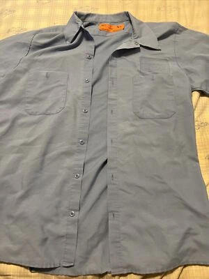 Engineered Work Garments Gca Plus II  Blue Soil Release Shirt Sz L Made In USA - Image 1 of 3