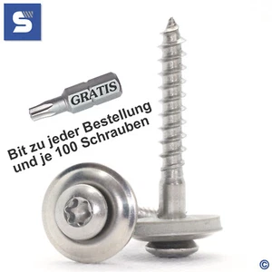 Spenglerschrauben Edelstahl A2 V2A | Dichtscheibe 15mm | 4,5x20 - 250 mm | Torx - Bild 1 von 5