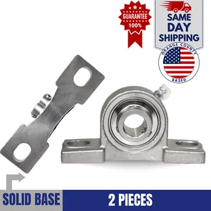 UCP205-16 Stainless Steel Pillow Block Bearing 1" Bore 2 Bolt Solid Base (2PCS) - Picture 1 of 5