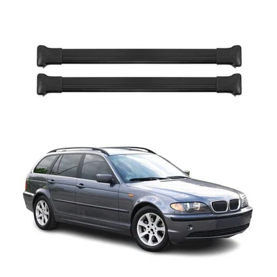 For BMW 325xi 2001-2006 OMAC USA 1701928B Black Raised Roof Rails Cross Bars Foto 1 de 4