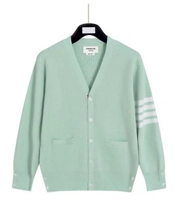 Thom Browne Men/women's Four-bar V-neck Cardigan Wool Cardigan Size 1 - Picture 1 of 5