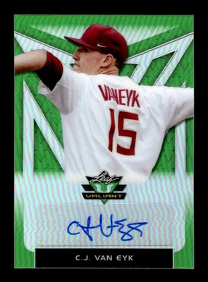 2020 Leaf Valiant #PA-CVE C.J. Van Eyk Portrait Autographs Green #/99 - Image 1 of 2