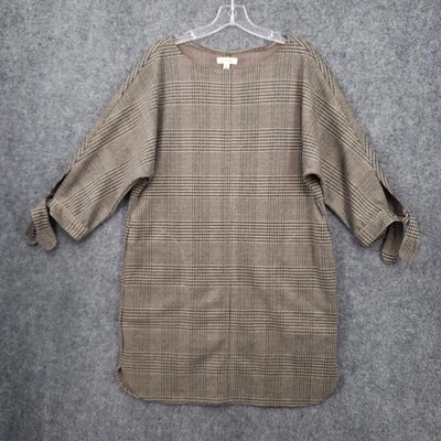 Новый Max Studio платье женщин L большой коричневый гончая 3/4 рукав Shift эластичной - Изображение 1 из 4