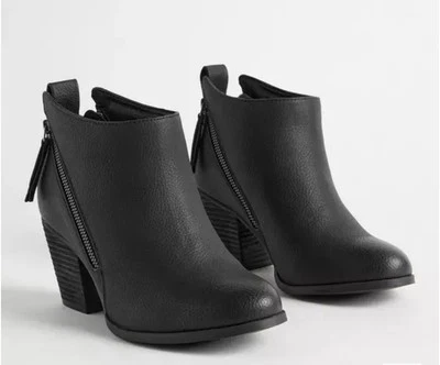 Torrid Women’s Size 11WW Black Ankle Boots Side Zipper NWT Biker Block 3” Heel - Image 1 of 4