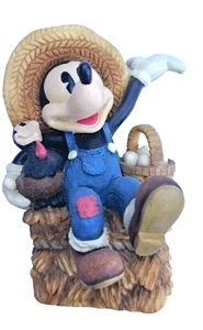 Disney Enesco hausgemachte Mickey Mouse mit Huhn und Eierkorb 4,75" hoch - Bild 1 von 6