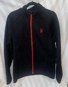 Spyder Men's Constant Steller Full Zip Jacket Black/Red ~ Pre Owned • Good Cond. - Picture 1 of 12