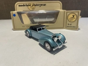 Matchbox Models Of Yesteryear Y-17 1938 Hispano Suiza - Blue 2-Tone - Straw Box - Picture 1 of 9