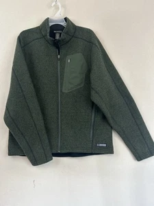 Chaqueta polar REI verde bosque cremallera para hombre talla XL hecha en Canadá cremallera completa exterior - Imagen 1 de 12
