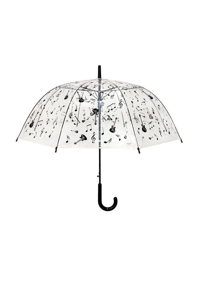 Paraguas largo estilo musical transparente automático en forma de campana impermeable Foto 1 de 1