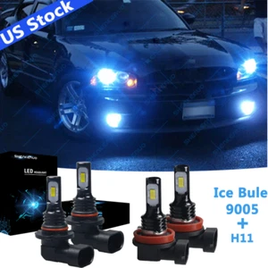 For Dodge Charger 2011 2012 - 2014 8000K Blue LED Headlight High Low Beam Bulbs - Foto 1 di 12