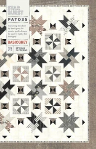 Quilt Pattern STAR BURST Moda BASIC GREY Fat Eighth Quarter Friendly BOUDOIR - Picture 1 of 4
