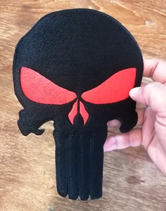 Large Skull Punisher dangerous Scary Satan symbol Embroidered Iron-On Sew patch - Picture 1 of 6