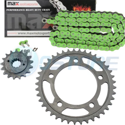 Cadena de junta tórica verde 525x122 y piñones 17/41 para Honda Shadow 750 ACE VT750 Foto 1 de 3