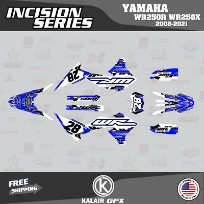 Kit Gráficos para YAMAHA WR250X WR250R (2008-2021) INCISIÓN-AZUL Foto 1 de 4