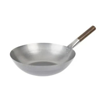 HC Mescolare Wok Base Piatta Acciaio al Carbonio 10"" 12"" 13"" 14"" Friggere Ristorazione Orientale
