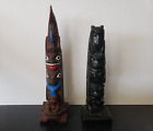 2  Totem Pole Boma Canada Tlingit Alaska Thunderbird Eagle Wood Cast Paperweight