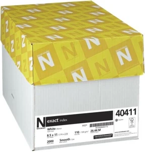 Cartulina Neenah Exact Index, 8,5"x11", 110 lb, 2000 hojas, blanca - Imagen 1 de 4