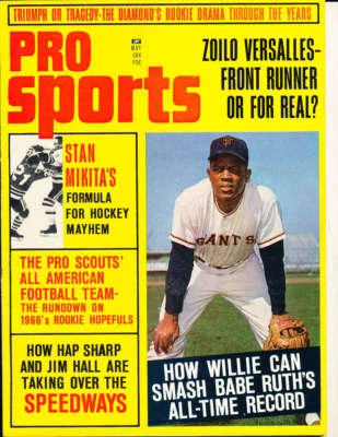 Pro Sports Willie Mays Giants mayo 1966 bxbb1 Foto 1 de 2