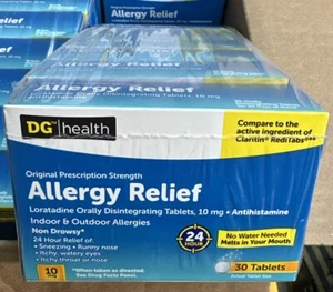 Allergy Relief Loratadine 10mg, 30 Tablets each, Non-drowsy, (6 Boxes 180 tabs) - Picture 1 of 2