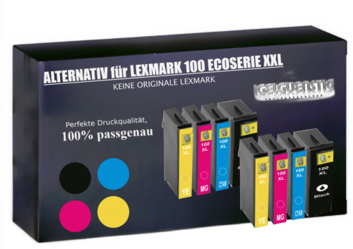 8 Druckerpatronen XXL für Lexmark 100 XL S305 S308 S402 S405 S408 S502 S505