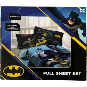 DC Comics Batman Kid’s Boy’s Bedroom Full Size Microfiber Bed Sheet Set - Picture 1 of 4