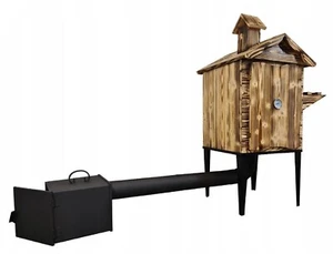 Wędzarnia QLS 60 x 50 x 50 cm wędzarnia wędzarnia drewna z półką ogród drewno - Zdjęcie 1 z 9