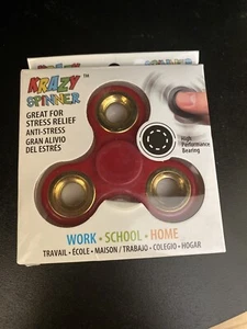 NIB Red Krazy Fidget Hand Spinner - ASTM Safety Certified- Great 4 Stress Relief - Picture 1 of 1