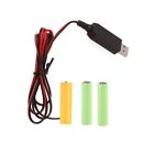 AA Battery Eliminators USB Power Supply Cable Replace 3pc 1.5V AA LR6 Batteries