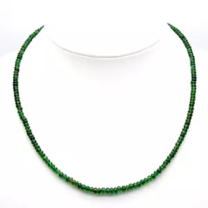 Turmalin Kette Edelsteinkette Chrom Turmalin Grün Natur edel Halskette ca. 48 cm - Bild 1 von 4