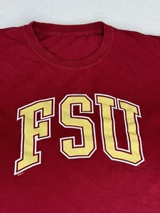 NO Size Tag/Brand Florida State University Unisex T-Shirt FSU Burgundy SS - Picture 1 of 5
